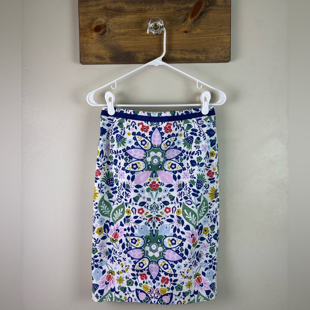 Boden Women’s Pencil Skirt US Size 4 Floral Print Cotton Classic Knee Length